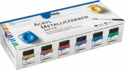 KREUL Acryl Metallicfarben Basis ”Hobby Line” 6 x 20 ml