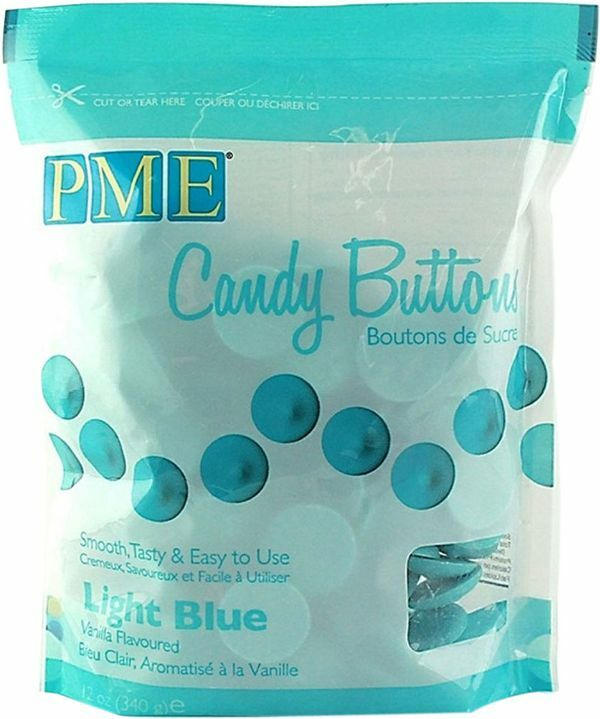 PME Candy Buttons 340 g hellblau