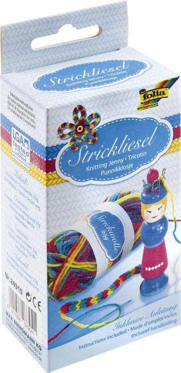 FOLIA Kreativset ”Strickliesel” inkl. Zubehör bunt