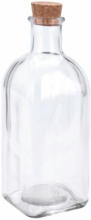 PAGRO DISKONT Glasflasche mit Korken ”Apotheker” 500 ml transparent