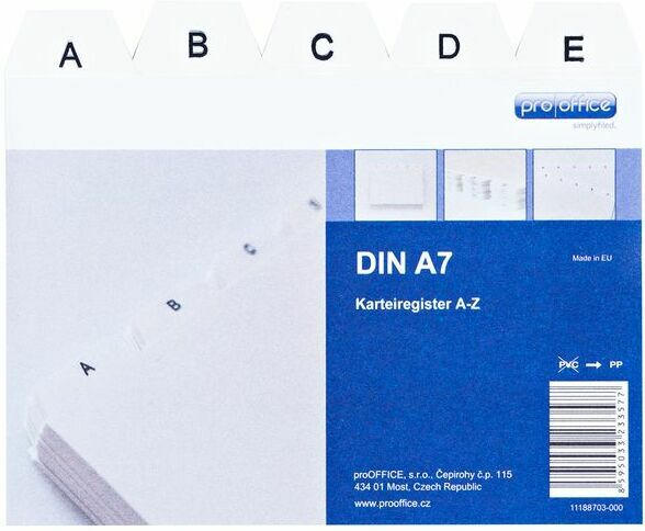 PROOFFICE Karteiregister A7 A-Z weiß