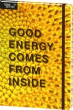 PAGRO DISKONT Notizbuch A5 "Good energy" 192 Blatt liniert gelb