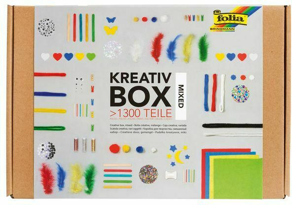 FOLIA Bastelset "Kreativ Box Mixed" 1.300 Teile bunt