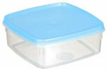 PAGRO DISKONT Tiefkühldosen-Set quadratisch 3 x 0,3 Liter transparent/blau