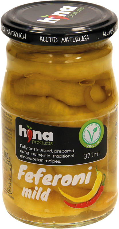 Peperonis, mild, essigsauer eingelegt. Pasteurisiert.