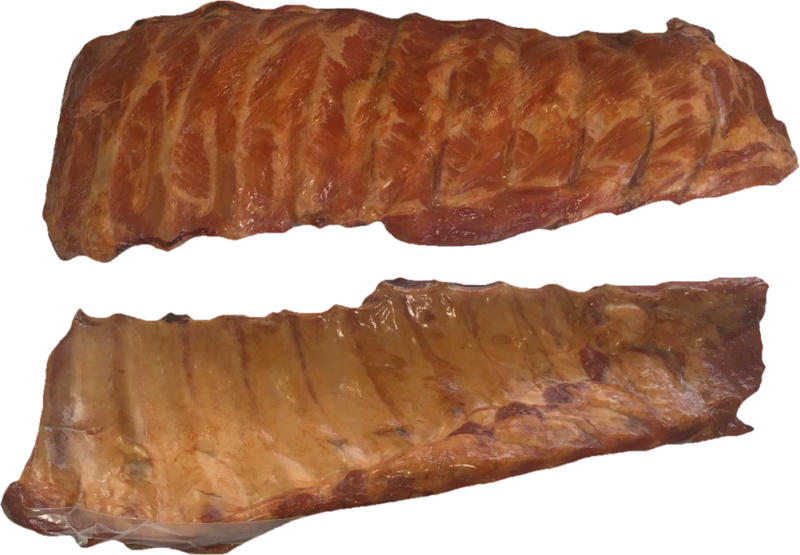Schweinerippchen, gepoekelt und geraeuchert, vakuumiert / lose