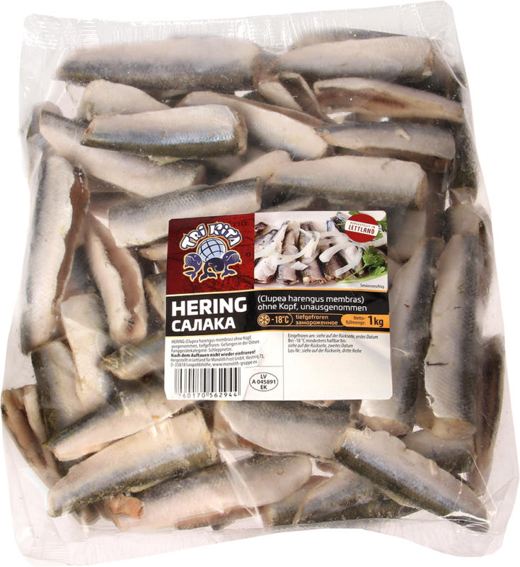 Strömling - Hering (Clupea harengus membras) ohne Kopf, ausgenommen, tiefgefroren