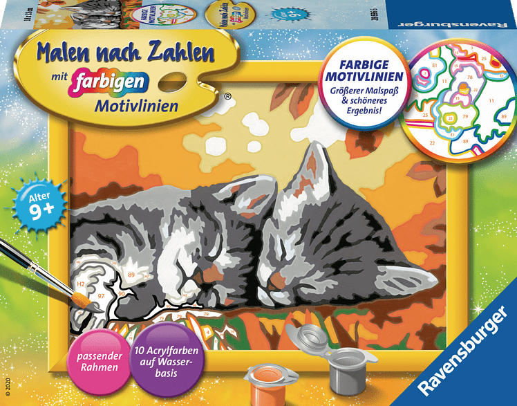 RAVENSBURGER Kätzchen im Herbst Malset, Mehrfarbig