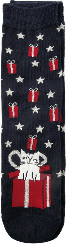 1 Paar Damen Socken mit weihachtlichem Dessin (Nur online)