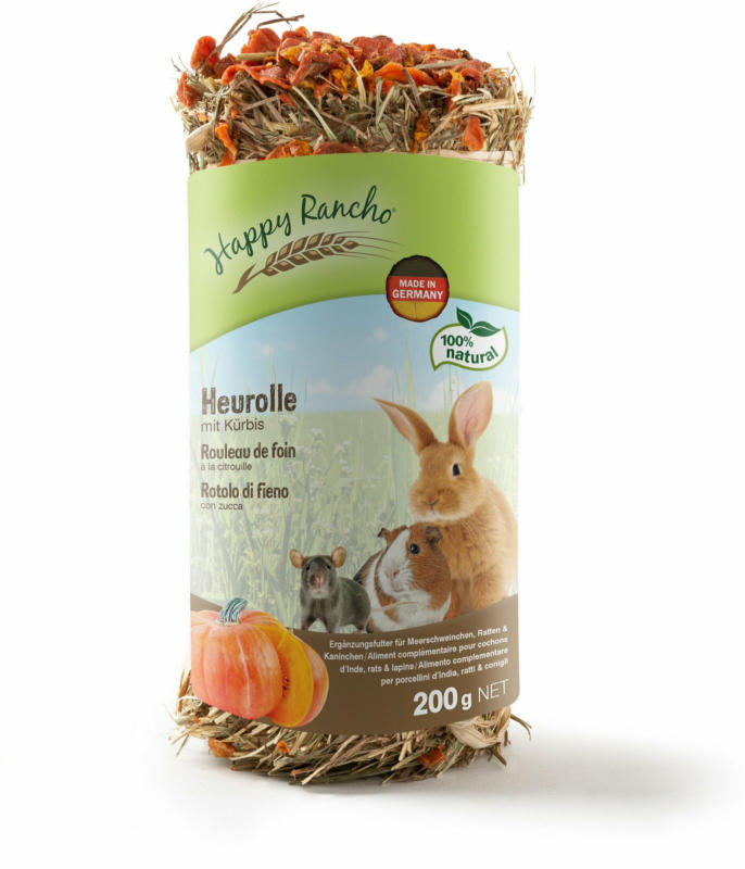 Happy Rancho snack pour rongeurs rouleau de foin à la citrouille 200g