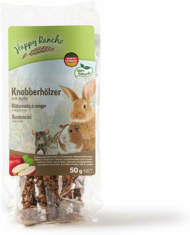 Happy Rancho Snack pour rongeurs Bâtonnets à ronger à la pomme 50g