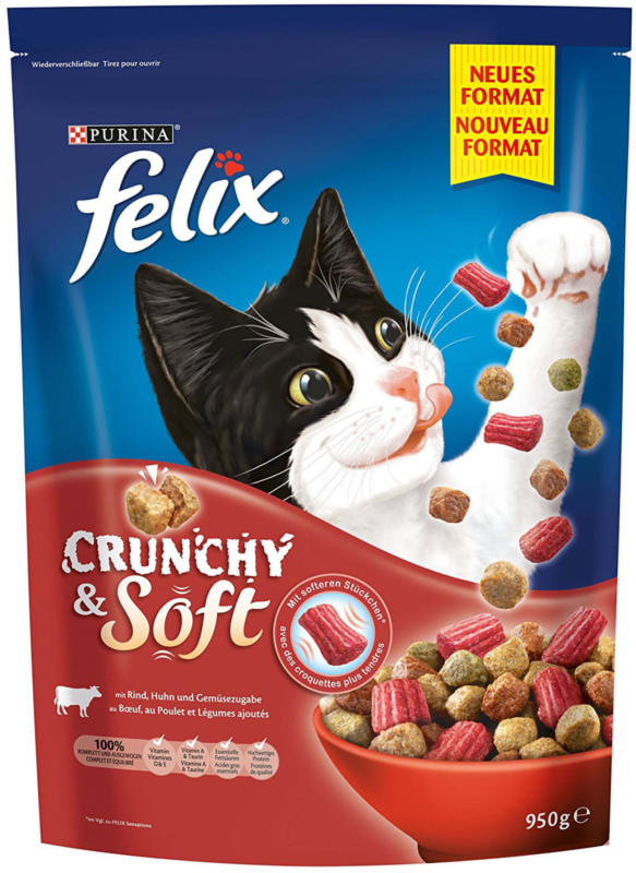 Felix Crunchy & Soft Rind, Huhn & Gemüse 950g