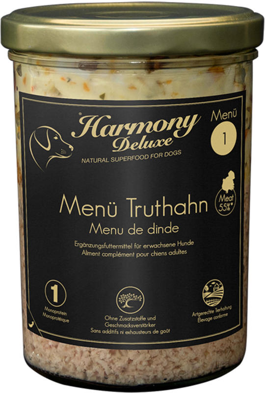 Harmony Dog Deluxe Menü Pute 800g