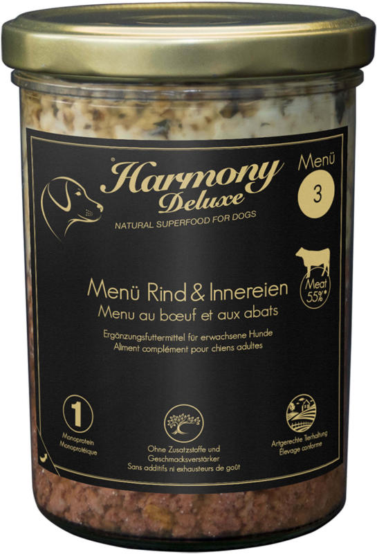 Harmony Dog Deluxe Menü Rind & Innereien 800g