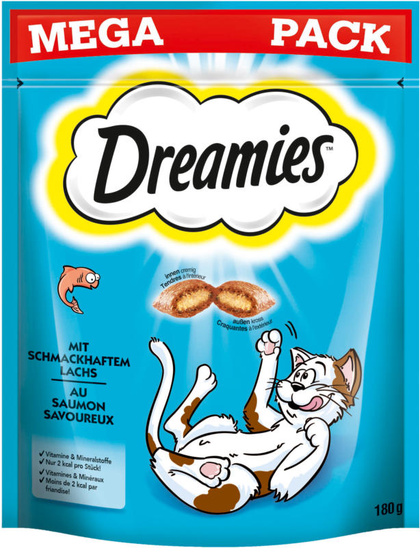 Dreamies Aktion MEGA PACK Dreamies mit Lachs 180g