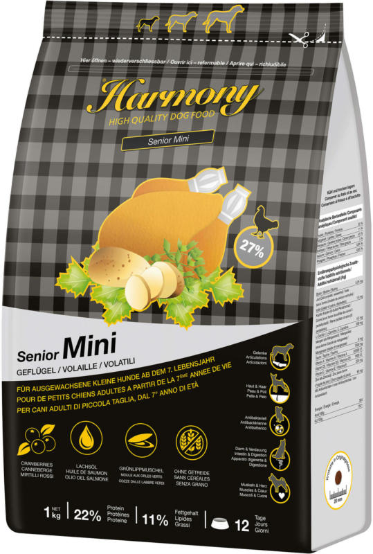 Harmony Dog Mini Geflügel Senior 1kg