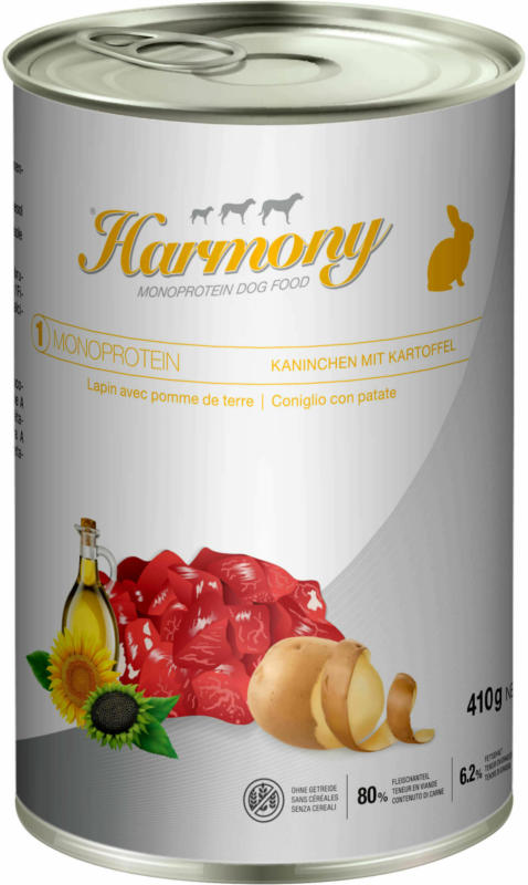Harmony Dog Monoprotein Kaninchen & Kartoffel 12x410g