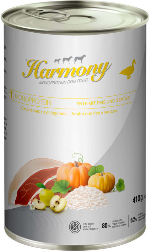 Harmony Dog Monoprotein Ente mit Reis & Gemüse 410g