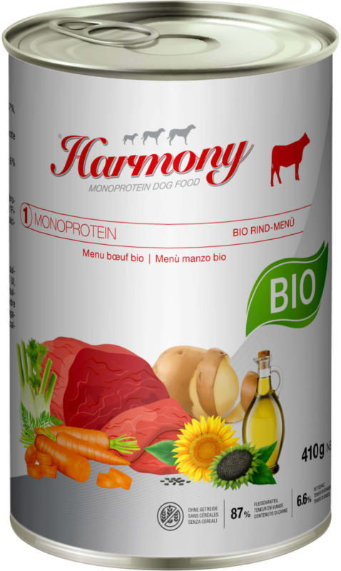 Harmony Dog Monoprotein Bio Rind 410g