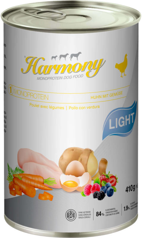 Harmony Dog Monoprotein Light Huhn & Gemüse 410g