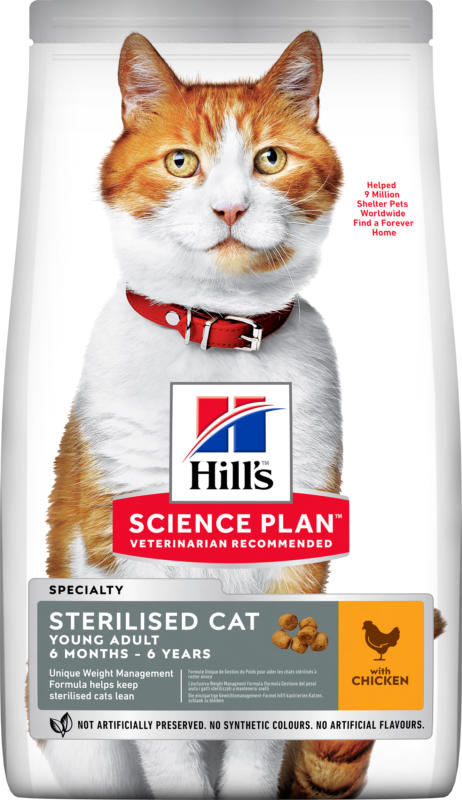 Hill's Katze Science Plan Young Adult Sterilised Cat Trockenfutter Huhn - 1.5kg