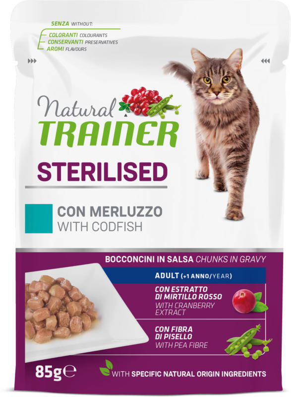 Trainer Sterilised Cabillaud en Sauce 12x85g Sachet