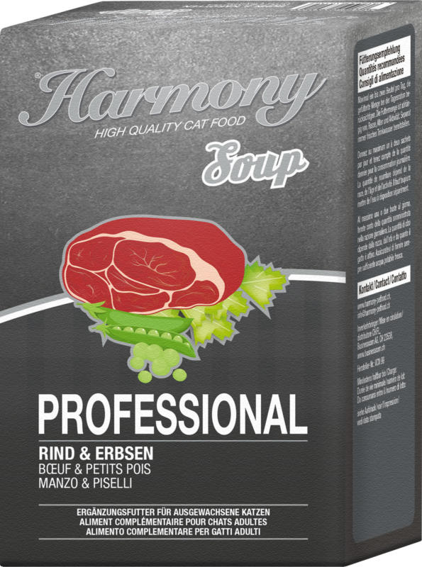 Harmony Cat Professional Katzensuppe Rind & Erbsen 12x4x40g