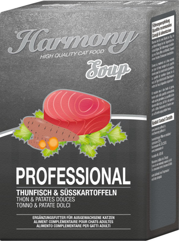 Harmony Cat Professional Katzensuppe Thunfisch & Süsskartoffel 12x4x40g