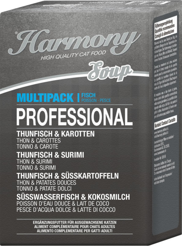 Harmony Cat Professional Soupe pour chats Multipack Poisson 4x40g