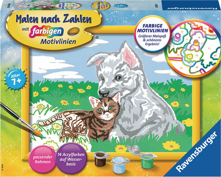 RAVENSBURGER Süße Tierkinder Malset, Mehrfarbig