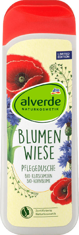 alverde NATURKOSMETIK Duschgel Blumenwiese Bio-Klatschmohn Bio-Kornblume