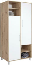 Möbelix Kleiderschrank mit Fächern 98cm Box, Weiß/Eiche Dekor