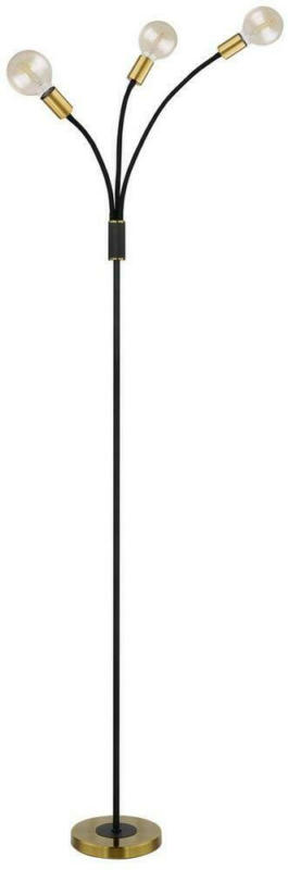 Stehlampe 54010-3s Schwarz/ Gold, 3-Flammig verstellbar