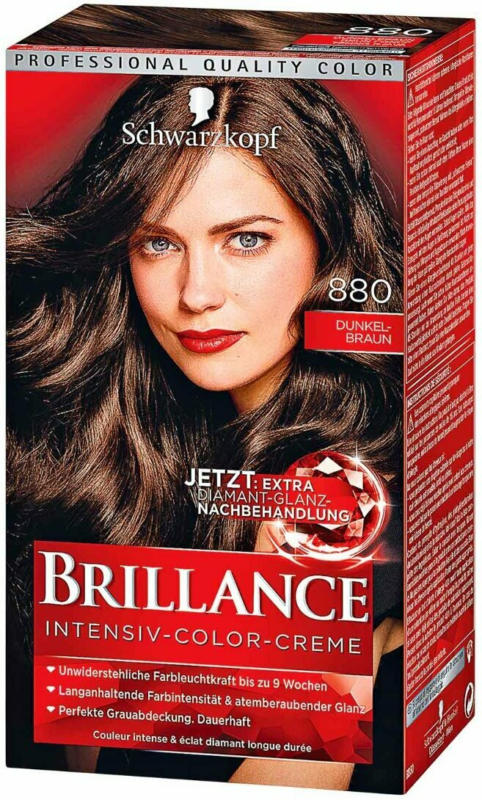 Schwarzkopf Brillance Intensiv-Color-Creme Dunkelbraun 880 -