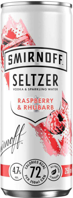 Smirnoff Seltzer Raspberry & Rhubarb 25 cl - 12 Stück