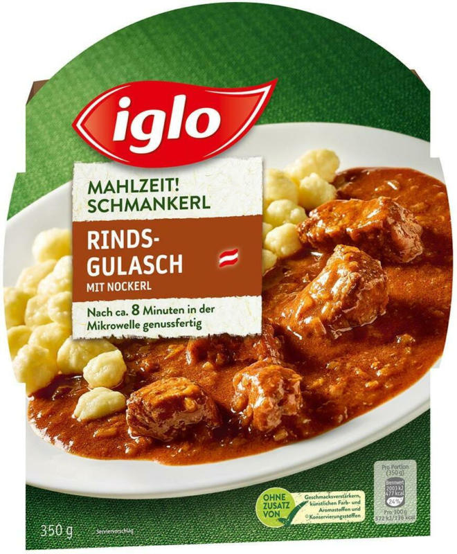 Iglo Rindsgulasch mit Nockerl