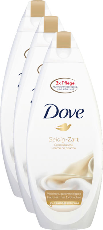 Dove Crèmedusche Seidig-Zart, 3 x 250 ml