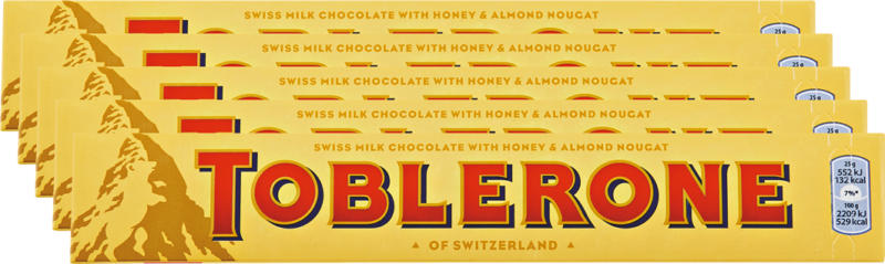 Toblerone Milch, 5 x 100 g