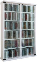 Möbelix CD Regal mit Glastüren Galerie 60 cm Weiß
