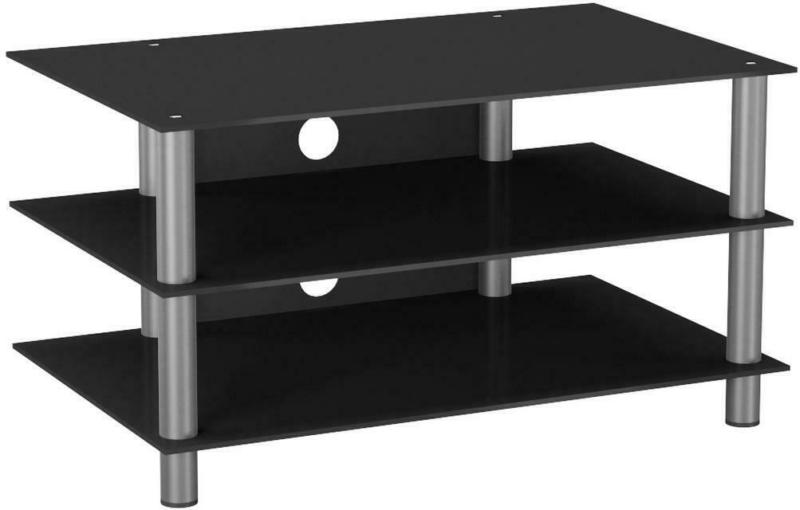 TV-Regal Netasa B: 95 cm Schwarz, Silber