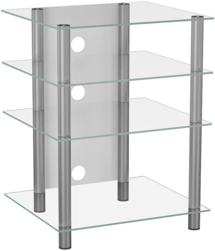 TV-Regal Bilus B: 54 cm Silber, Glas