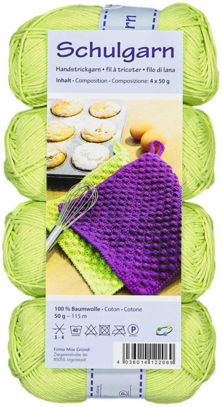 Gründl Schulgarn kiwi 4 x 50 g -