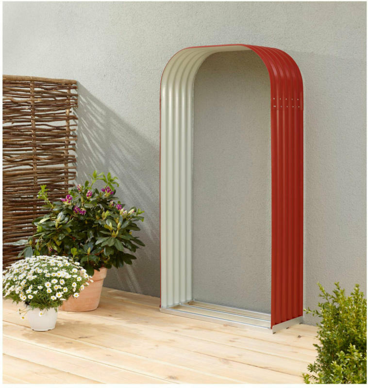 Kaminholzregal „Lignum 401“, hoch, rot rot