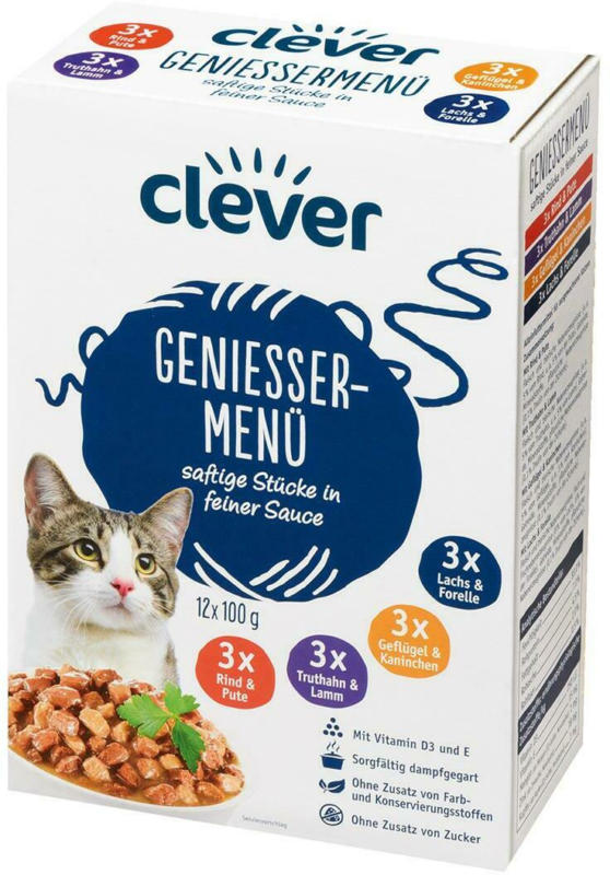 Clever Katze Genießermenü Saftige Stückchen in Sauce
