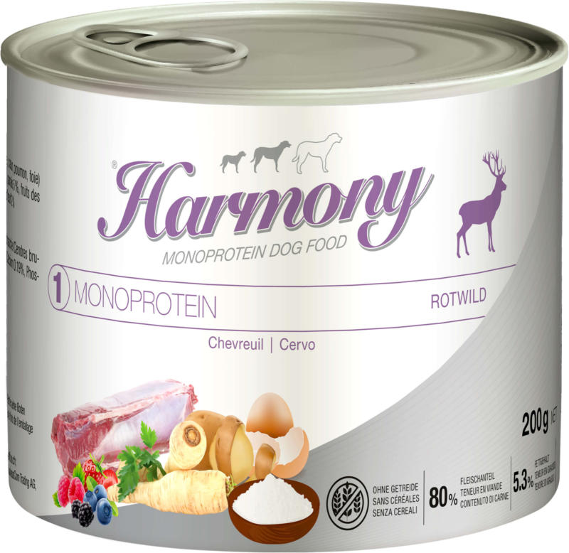 Harmony Dog Monoprotein Rotwild 12x200g