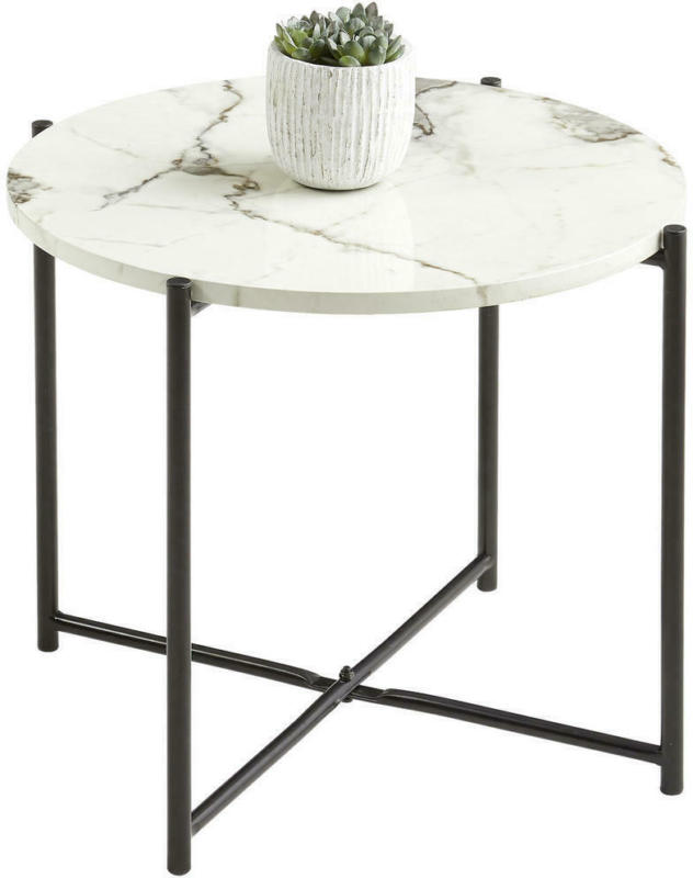 Beistelltisch in Metall, Holzwerkstoff 51/51/40 cm