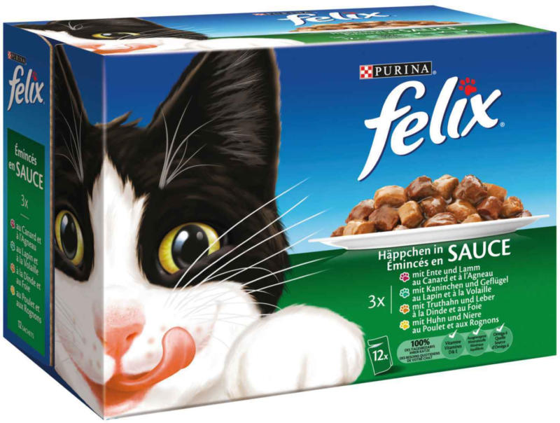 Felix Émincés de viande et de volaille en gelée 12 x 100 g -
