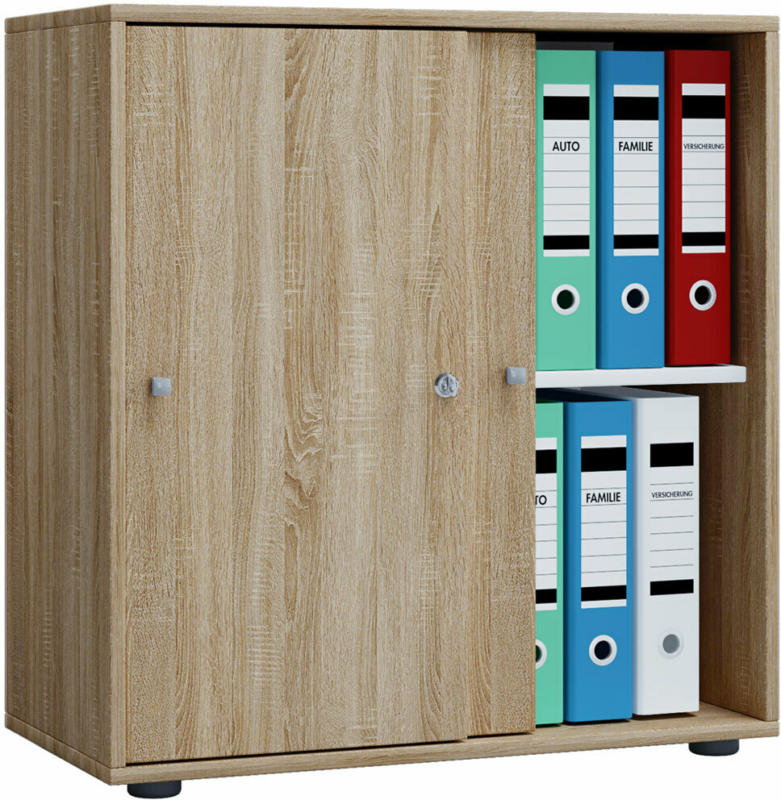 Büroschrank „Lona L“, mit Schiebetüren, Sonoma-Eiche