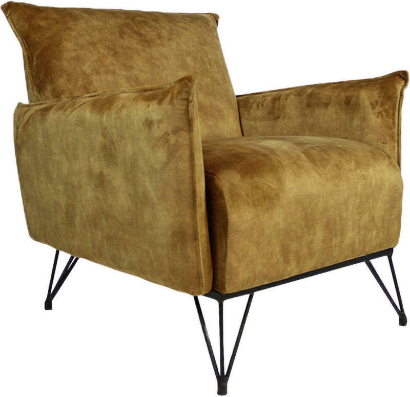 Sessel in Textil Dunkelgelb
