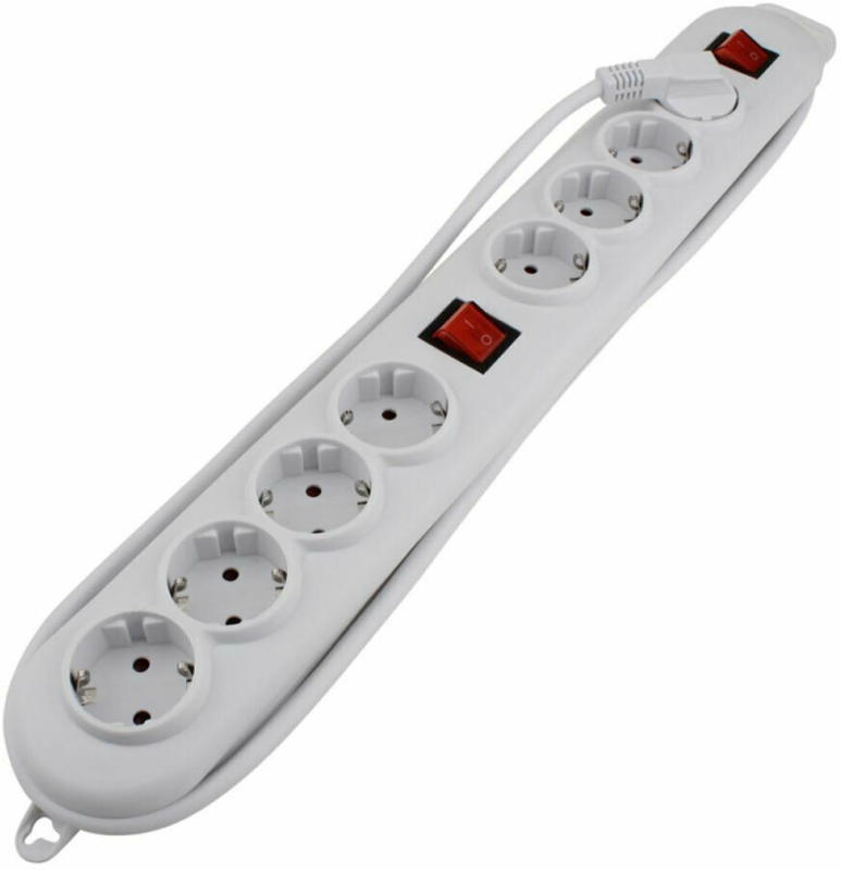 Steckdosenleiste „WhiteLine“, 8-fach, 2m, weiß
